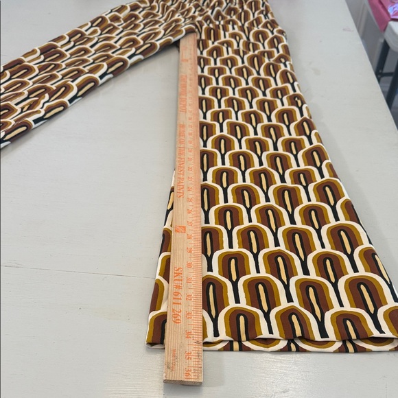 Zara Brown Printed Flare High Waist Geometric Art Deco Size XS - Picture 8 of 10